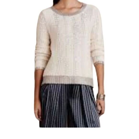 Wool blend Moth Cream Silver Knit wool blend Sweater size S - Picture 1 of 13